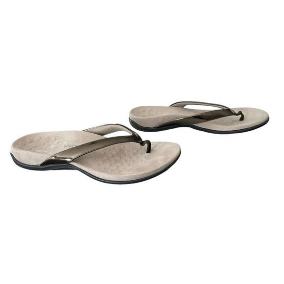 Vionic Dillon Sandal Flip Flops Thong Sandals Pewter Women’s Size 8 Wide - Picture 3 of 8